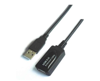 Aisens Cable Extension USB 2.0 Prolongador con Amplificador - Tipo A Macho a Tipo A Hembra - 10m - Color Negro