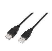 Aisens Cable Extension USB 2.0 - Tipo A Macho a Tipo A Hembra - 1.0m - Color Negro