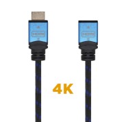 Aisens Cable HDMI V2.0 Prolongador Premium Alta Velocidad / HEC 4K@60HZ 18GBPS - A/M-A/H - 2.0M - Color Negro