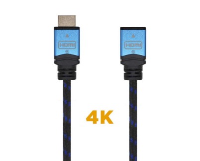 Aisens Cable HDMI V2.0 Prolongador Premium Alta Velocidad / HEC 4K@60HZ 18GBPS - A/M-A/H - 2.0M - Color Negro