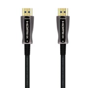 Aisens Cable HDMI V2.1 AOC (Active Optical Cable) Fibra Optica Ultra Alta Velocidad UHS 8K@60Hz 4K@120Hz 4:4:4 48Gbps - A/M-A/M - 20m - Color Negro