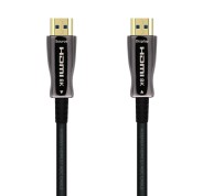 Aisens Cable HDMI V2.1 AOC (Active Optical Cable) Fibra Optica Ultra Alta Velocidad UHS 8K@60Hz 4K@120Hz 4:4:4 48Gbps - A/M-A/M - 30m - Color Negro