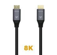 Aisens Cable HDMI V2.1 Ultra Alta Velocidad 8K@60Hz 48Gbps - A/M-A/M - 1.5m - Color Negro