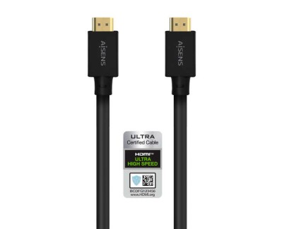 Aisens Cable HDMI V2.1 Ultra Alta Velocidad/Hec 8K@60Hz 48Gbps - A/M-A/M - 5.0m - Color Negro