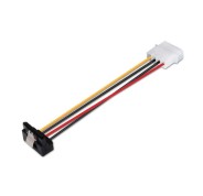 Aisens Cable SATA alim Acodado con Anclajes - Molex 4pin/M-SATA Hembra - 16cm - 100% Cobre - Color Negro