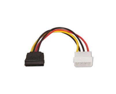 Aisens Cable SATA Alimentacion - Molex 4pin/M-SATA Hembra - 16cm - 100% Cobre - Color Negro