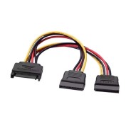 Aisens Cable SATA Alimentacion - SATA/M-2xSATA/H - 20cm - Color Negro
