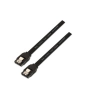 Aisens Cable SATA III Datos 6G con Anclajes - 0.5m para Disco Duro SATA I - II - III SSD - Color Negro