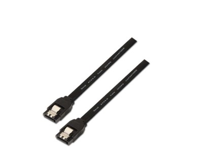 Aisens Cable SATA III Datos 6G con Anclajes - 0.5m para Disco Duro SATA I - II - III SSD - Color Negro