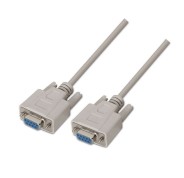 Aisens Cable Serie Null Modem - DB9/H-DB9/H - 1.8m para Dispositivos de Comunicacion Equipados con Puerto Serie - Color Beige