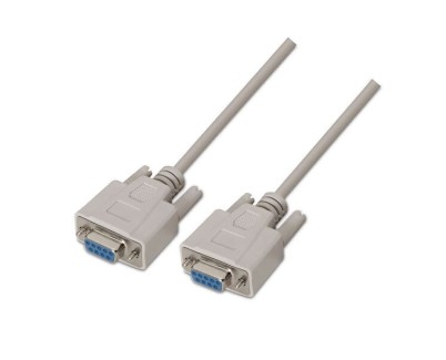 Aisens Cable Serie Null Modem - DB9/H-DB9/H - 1.8m para Dispositivos de Comunicacion Equipados con Puerto Serie - Color Beige