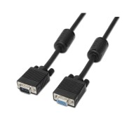 Aisens Cable SVGA con Ferrita - HDB15/Macho-HDB15/Hembra - 1.8m - Color Negro