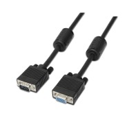 Aisens Cable SVGA con Ferrita - HDB15/Macho-HDB15/Hembra - 3.0m - Color Negro