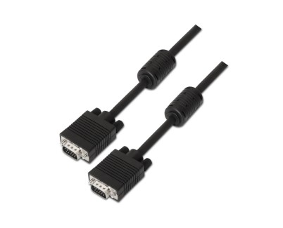 Aisens Cable SVGA con Ferrita - HDB15/Macho-HDB15/Macho - 1.8m - Color Negro