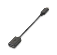 Aisens Cable USB 2.0 3A - Tipo USB-C/M-A Hembra - 15cm - Color Negro