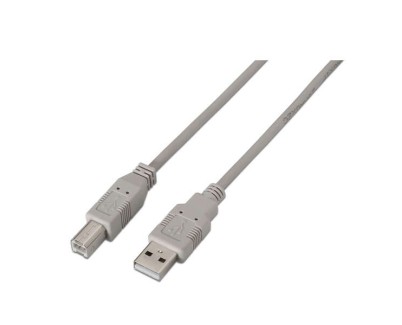 Aisens Cable USB 2.0 Impresora - Tipo A Macho a Tipo B Macho - 3.0m - Color Beige