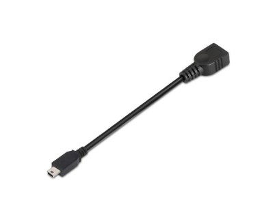 Aisens Cable USB 2.0 OTG - Tipo Mini B Macho-A Hembra - 15cm - Color Negro