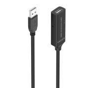 Aisens Cable USB 2.0 Prolongador con Amplificador - Tipo A/M-A/H - 15m - Color Negro