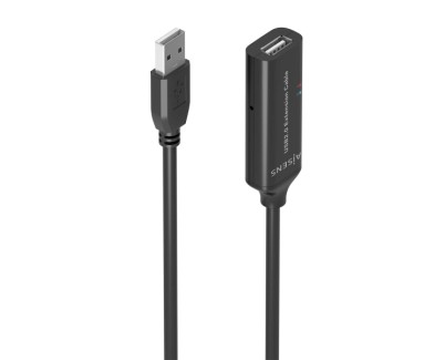 Aisens Cable USB 2.0 Prolongador con Amplificador - Tipo A/M-A/H - 5.0m - Color Negro