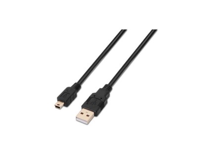 Aisens Cable USB 2.0 - Tipo A Macho a Mini B Macho - 1.0m - Color Negro
