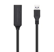 Aisens Cable USB 3.0 Prolongador con Amplicador y Alim - Tipo A/M-A/H - 10m - Color Negro