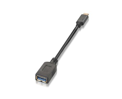 Aisens Cable USB 3.1 Gen1 5Gbps 3A - Tipo USB-C/M-A Hembra - 15cm - Color Negro