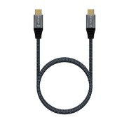 Aisens Cable USB 3.2 Gen2x2 Aluminio 20Gbps 8K@30Hz 5A 100W E-Mark, Tipo USB-C/M-USB-C/M - 1.0m - Color Gris