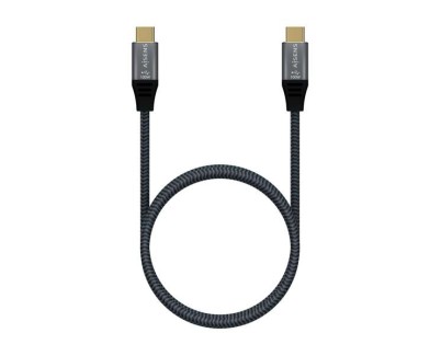 Aisens Cable USB 3.2 Gen2x2 Aluminio 20Gbps 8K@30Hz 5A 100W E-Mark, Tipo USB-C/M-USB-C/M - 1.0m - Color Gris