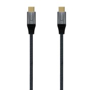 Aisens Cable USB 3.2 Gen2x2 Aluminio 20Gbps 8K@30Hz 5A 100W E-Mark, Tipo USB-C/M-USB-C/M - 1.5m - Color Gris