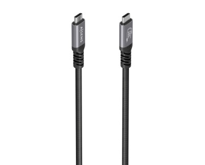 Aisens Cable USB-C Macho - Soporta hasta 240W - Longitud 0.5m - Velocidad de Transferencia hasta 40Gbps - Resolucion 8K - Aluminio - Color Negro