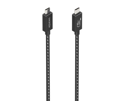 Aisens Cable USB4 Gen3x2 Aluminio 40Gbps 8K@60Hz 5A 48V 240W E-Mark - Tipo USB-C/M-USB-C/M - 1m - Color Negro