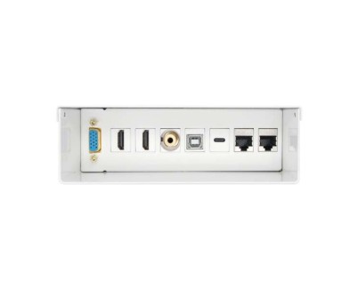 Aisens Caja de Conexiones VGA, Jack 3.5, 2x HDM, 1x USB-, 1x USB-B, 2x RJ45 Cat.6A STP - Color Blanco