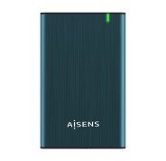 Aisens Caja Externa 2.5? para Discos Duros 9.5mm SATA I, II y III a USB 3.0/USB 3.1 GEN1 - Color Azul Pacifico