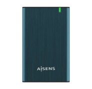 Aisens Caja Externa 2.5? para Discos Duros 9.5mm SATA I, II y III a USB 3.0/USB 3.1 GEN1 - Color Azul Pacifico