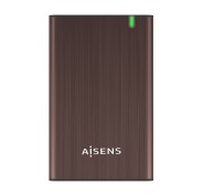 Aisens Caja Externa 2.5? para Discos Duros 9.5mm SATA I, II y III a USB 3.0/USB 3.1 GEN1 - Color Marrón