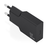 Aisens Cargador de Pared - 30W - GaN - 1xUSB-C - Power Delivery 3.0 - Ultra Delgado - Multiples Protecciones de Seguridad - Color Negro