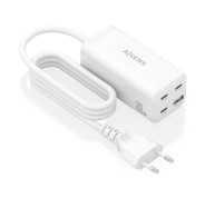 Aisens Cargador GAN 100W - 3xUSB-C PD3.0, QC4.0, QC5.0 - 1xUSB-A QC3.0 - Cable 1.4 Metros - Color Blanco