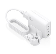 Aisens Cargador GAN 140W - 3xUSB-C PD3.0, QC4.0, QC5.0 - 1xUSB-A QC3.0 - Cable 1.4 Metros - Color Blanco