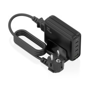 Aisens Cargador GAN 140W - 3xUSB-C PD3.0, QC4.0, QC5.0 - 1xUSB-A QC3.0 - Cable 1.4 Metros - Color Negro