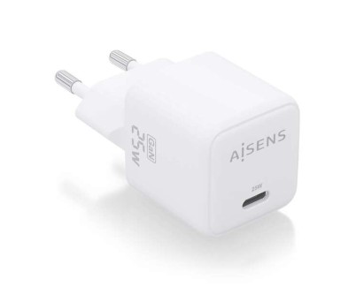 Aisens Cargador Gan 25W - 1xUSB-C PD3.0 QC4.0 - Color Blanco