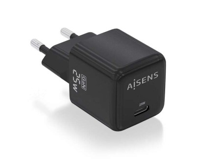 Aisens Cargador Gan 25W - 1xUSB-C PD3.0 QC4.0 - Color Negro