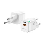 Aisens Cargador GaN 30W - 1xUSB-C PD3.0 QC4.0 - 1xUSB-A QC3.0 - Color Blanco