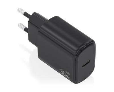 Aisens Cargador GaN 30W - 1xUSB-C PD3.0 - Tecnologia AI - Color Negro