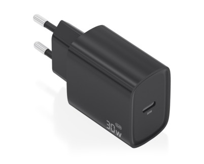 Aisens Cargador GaN 30W - USB-C PD3.0 - Tecnologia AI para Detectar Protocolo y Velocidad de Carga - Color Negro