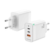 Aisens Cargador GAN 65W - 2xUSB-C PD3.0 QC4.0 - 1xUSB-A QC3.0 - Color Blanco