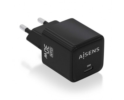 Aisens Cargador Gan USB-C 30W - Alta Eficiencia Energetica - Dise&ntilde;o Elegante y Moderno - Tecnologia AI para Carga Rapida