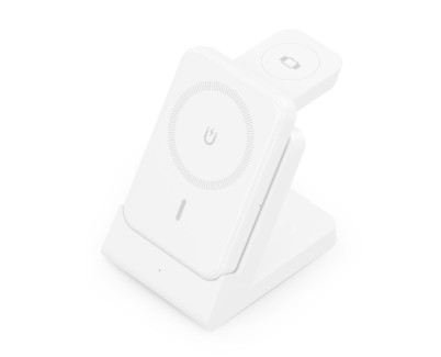 Aisens Cargador Inalambrico 15W - USB-C - Protocolo Qi - Moviles, Apple Watch y Auriculares - Powerbank - Proteccion Contra Sobretension, Sobretemperatura y sobrecorriente - Color Blanco