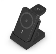 Aisens Cargador Inalambrico 15W - USB-C - Protocolo Qi - Moviles, Apple Watch y Auriculares - Powerbank -Proteccion Contra Sobretension, Sobretemperatura y sobrecorriente - Color Negro