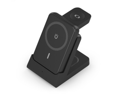 Aisens Cargador Inalambrico 15W - USB-C - Protocolo Qi - Moviles, Apple Watch y Auriculares - Powerbank -Proteccion Contra Sobretension, Sobretemperatura y sobrecorriente - Color Negro