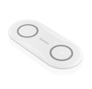 Aisens Cargador Inalambrico 15W - USB-C - Protocolo Qi - Moviles y Auriculares - Proteccion Contra Sobretension, Sobretemperatura y sobrecorriente - Color Blanco